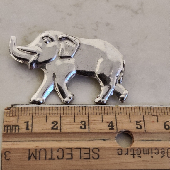 Coro Craft Elephant Pin Trunk Up Sterling Silver Vintage 40s - Picture 7 of 12